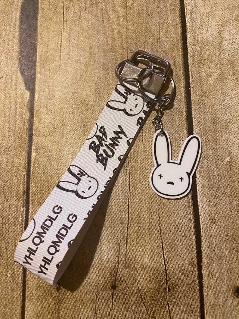 Badbunny Key Fob Gifts for her and him Anniversary Gift Birthday Gift#7