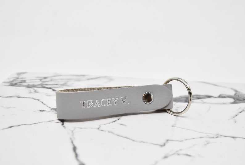 2 Sided Custom Leather Keychain Gifts for her and him Anniversary Gift Birthday Gift#3