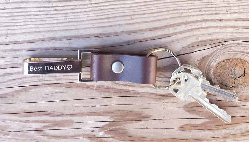 Personalize Leather Keychain Gifts for her and him Anniversary Gift Birthday Gift#1