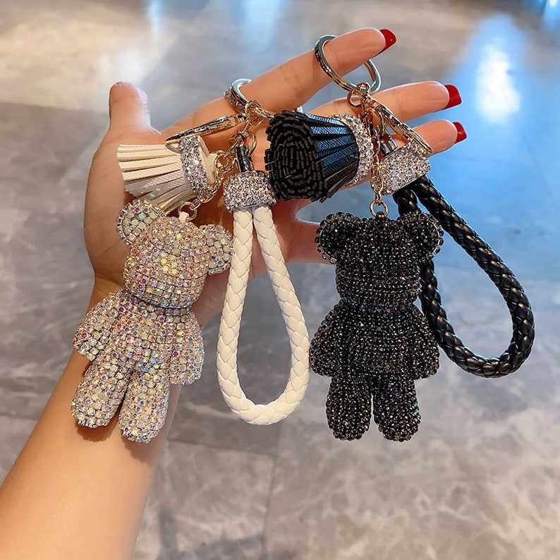 Crystal Bear Key Chains Gifts for her and him Anniversary Gift Birthday Gift#1