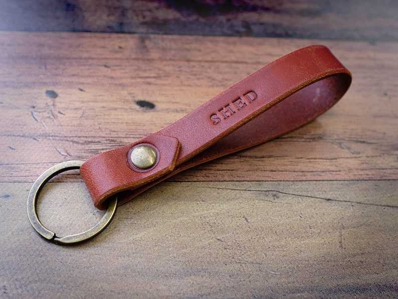 Italian Leather Keyring Gifts for her and him Anniversary Gift Birthday Gift#4