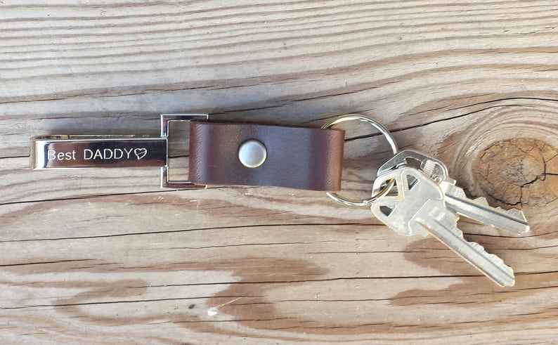 Personalize Leather Keychain Gifts for her and him Anniversary Gift Birthday Gift#3