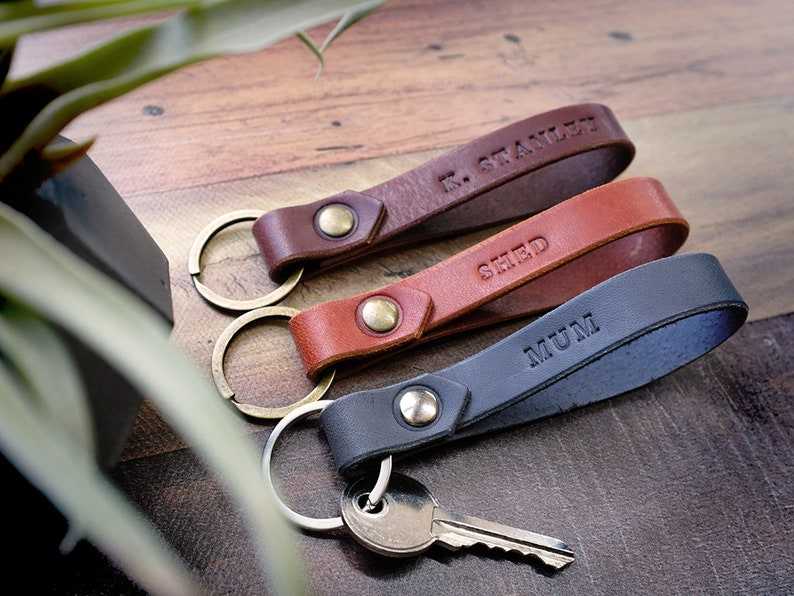 Italian Leather Keyring Gifts for her and him Anniversary Gift Birthday Gift#5
