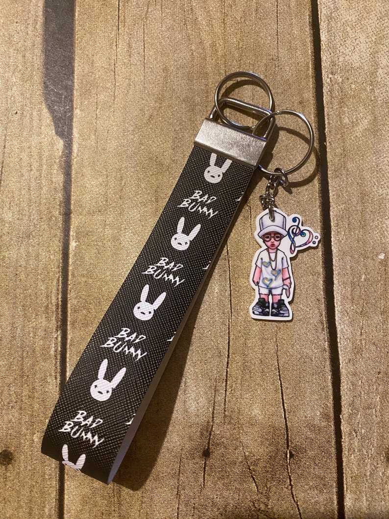 Badbunny Key Fob Gifts for her and him Anniversary Gift Birthday Gift#6
