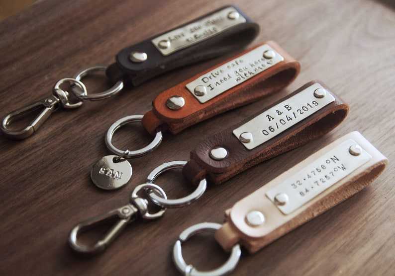 Personalized Leather Keychain Gifts for her and him Anniversary Gift Birthday Gift#2