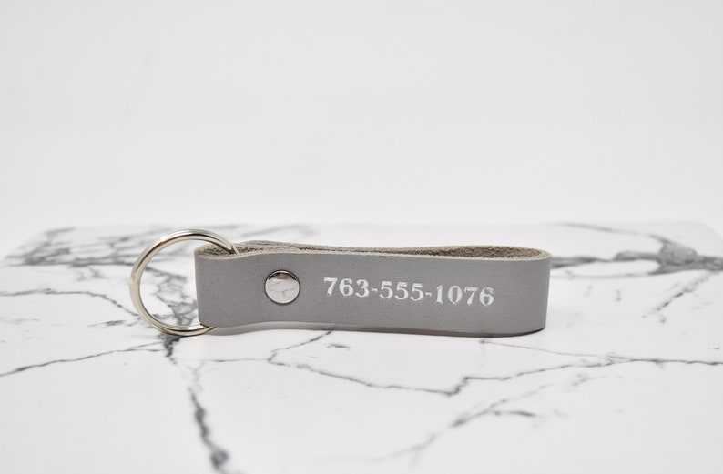 2 Sided Custom Leather Keychain Gifts for her and him Anniversary Gift Birthday Gift#2