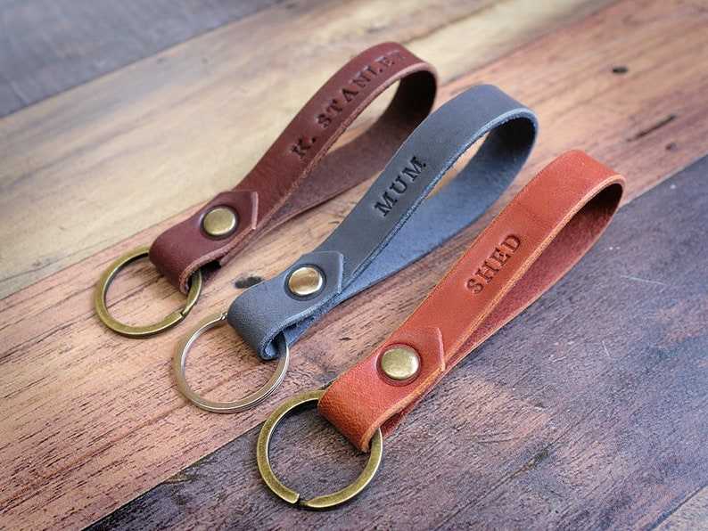 Italian Leather Keyring Gifts for her and him Anniversary Gift Birthday Gift#1