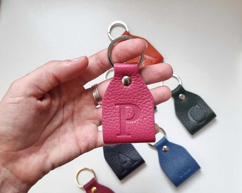 Custom Leather Keyring Gifts for her and him Anniversary Gift Birthday Gift#7