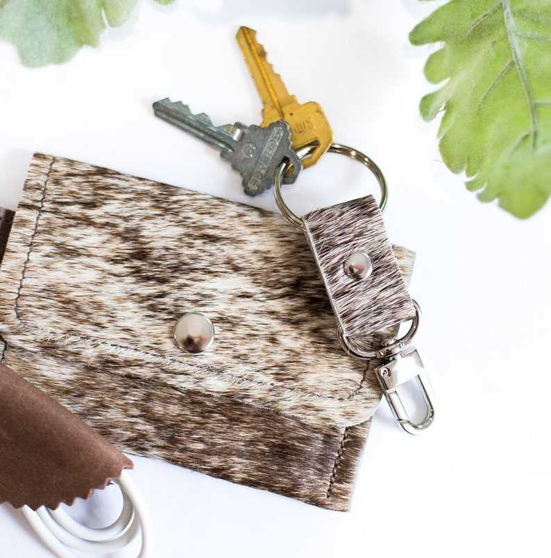 Leather Key Fob Gifts for her and him Anniversary Gift Birthday Gift#5
