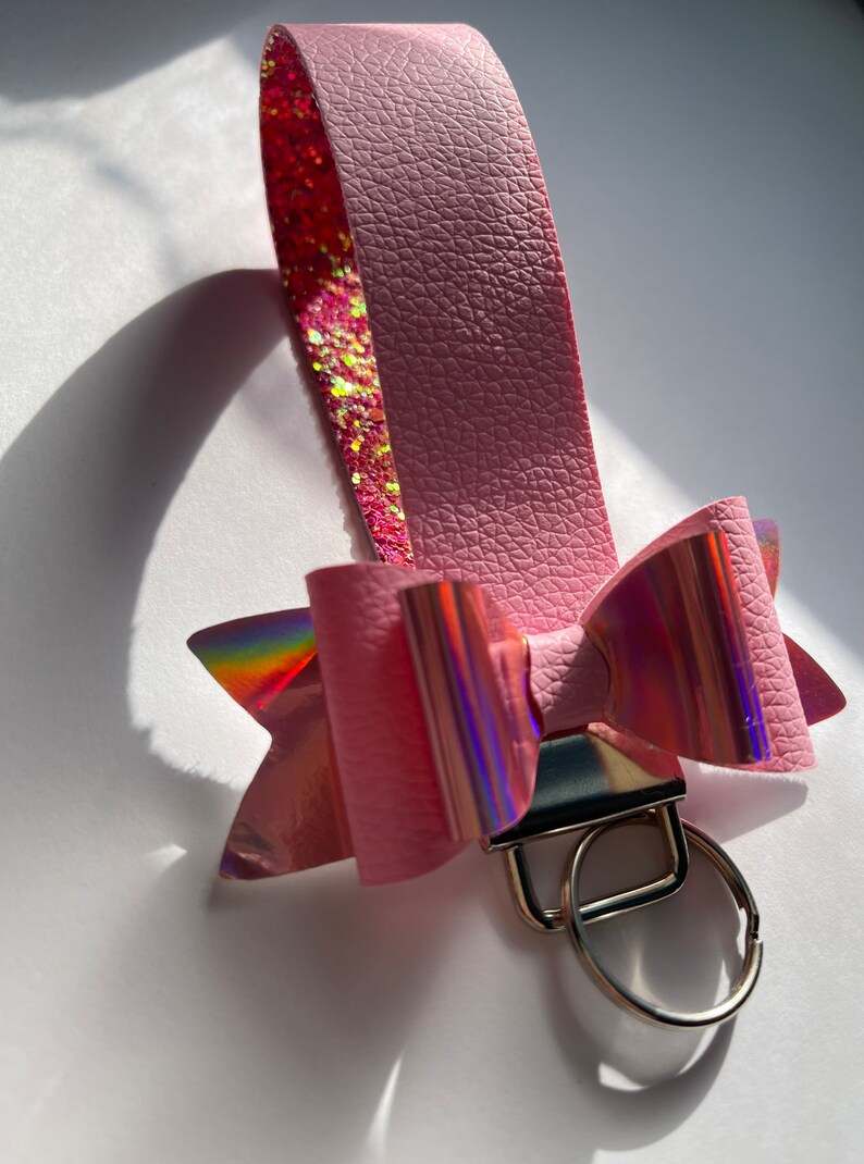Faux Leather Bow Keychain Gifts for her and him Anniversary Gift Birthday Gift#1