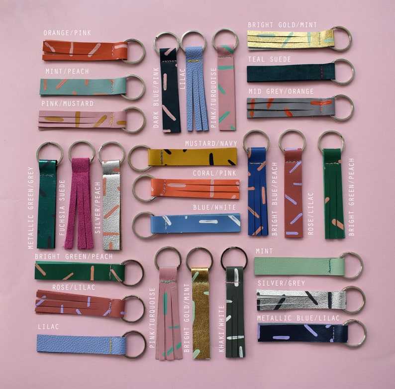 Hand Painted Leather Keyrings Gifts for her and him Anniversary Gift Birthday Gift#2