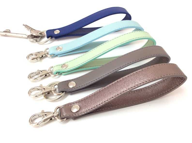 Leather Wristlet Key Fob Gifts for her and him Anniversary Gift Birthday Gift#5
