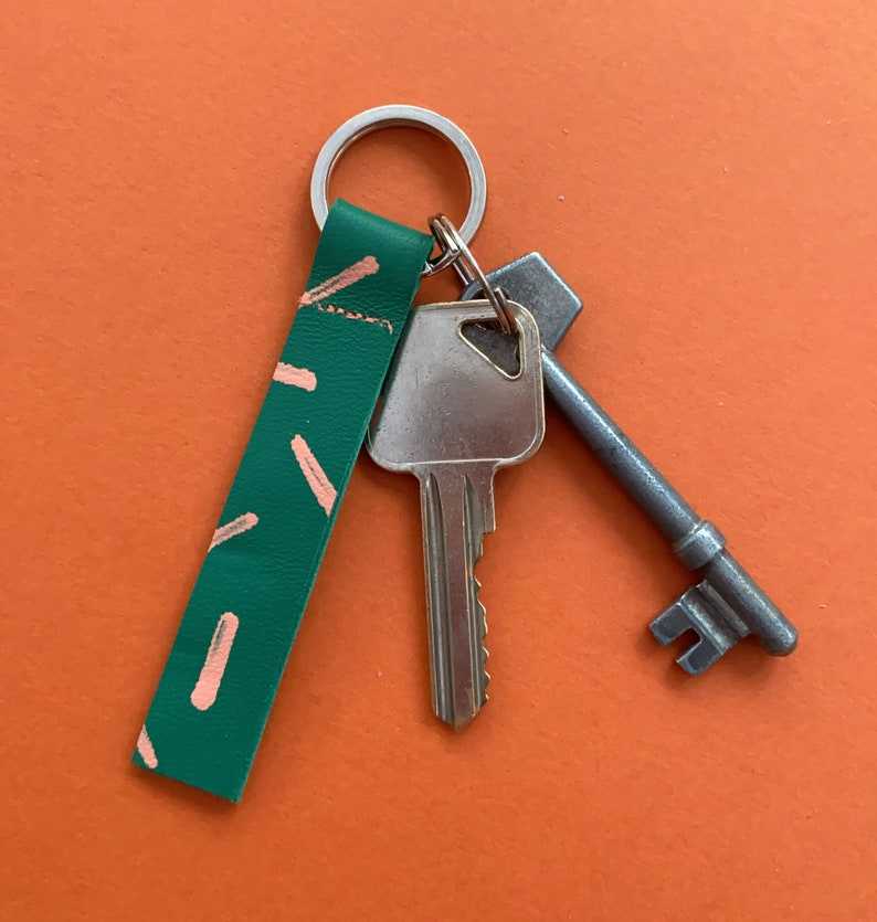 Hand Painted Leather Keyrings Gifts for her and him Anniversary Gift Birthday Gift#3