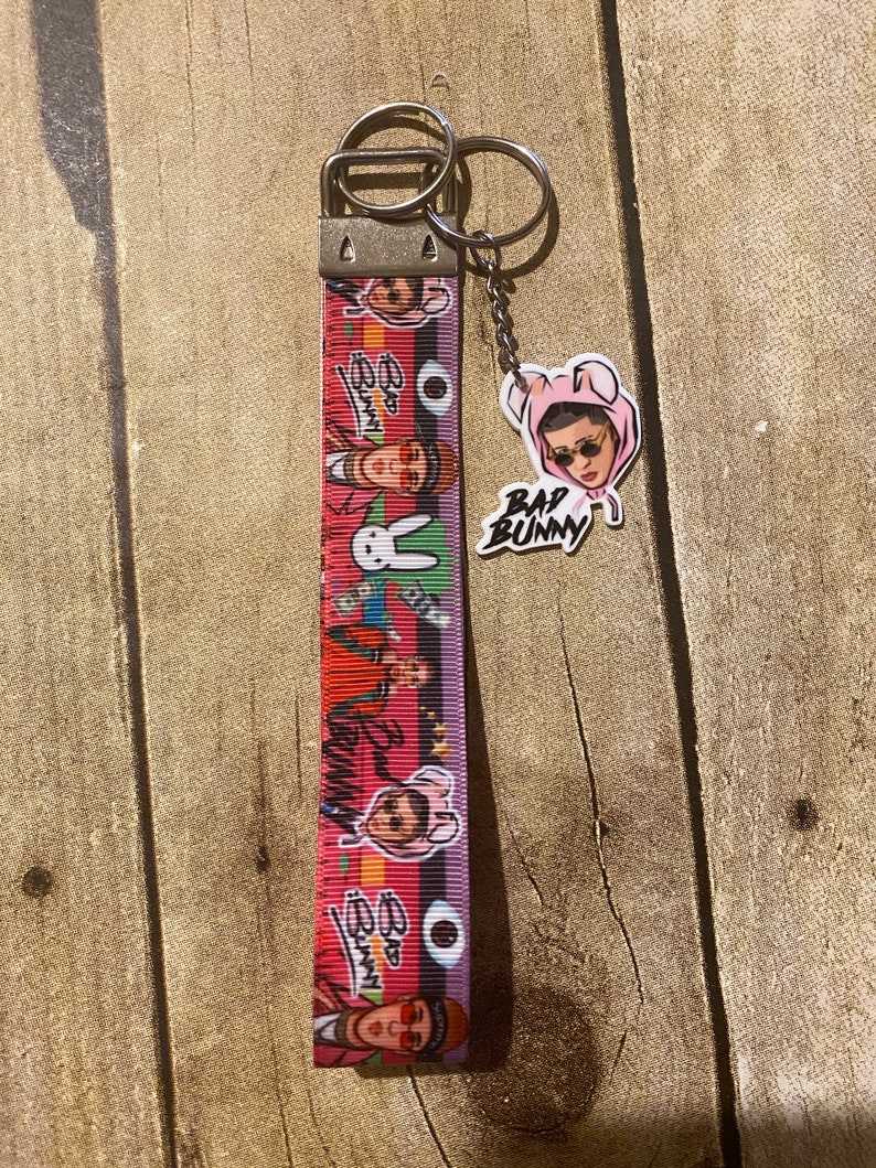 Badbunny Key Fob Gifts for her and him Anniversary Gift Birthday Gift#4