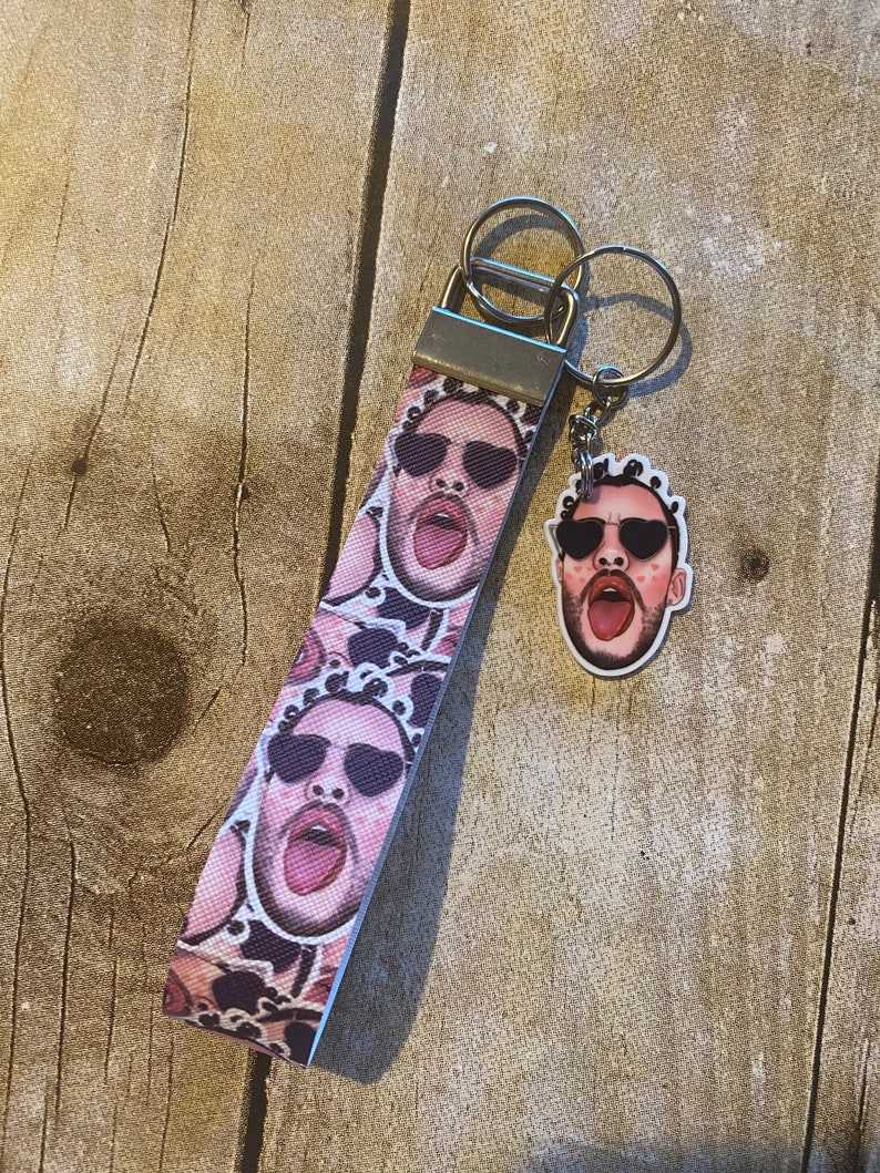 Badbunny Key Fob Gifts for her and him Anniversary Gift Birthday Gift#2