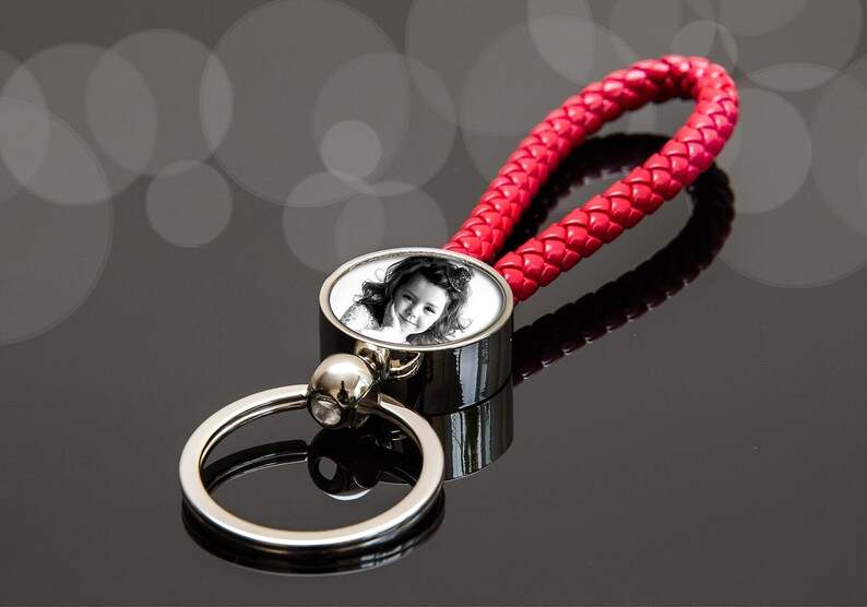 Round Photo Keyring Gifts for her and him Anniversary Gift Birthday Gift#2