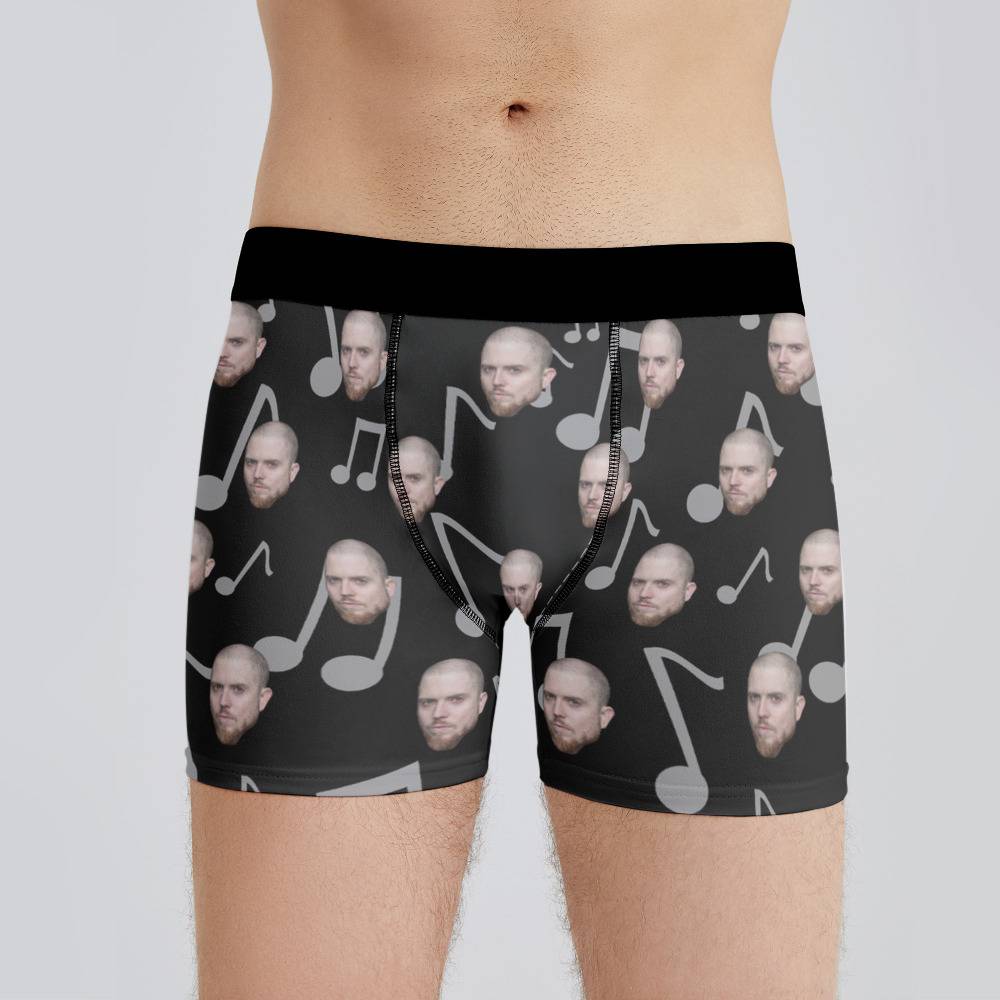 The Acacia Strain Boxers Custom Photo Boxers Men's Underwear Music Note  Boxers Black