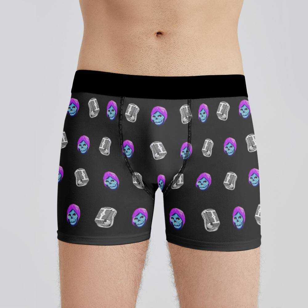 Teamsesh Boxers Custom Photo Boxers Men's Underwear Microphone Boxers Black