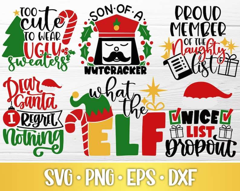 Funny Christmas Svg, Funny Christmas Svg Bundle | Santa Svg | Elf Svg#2
