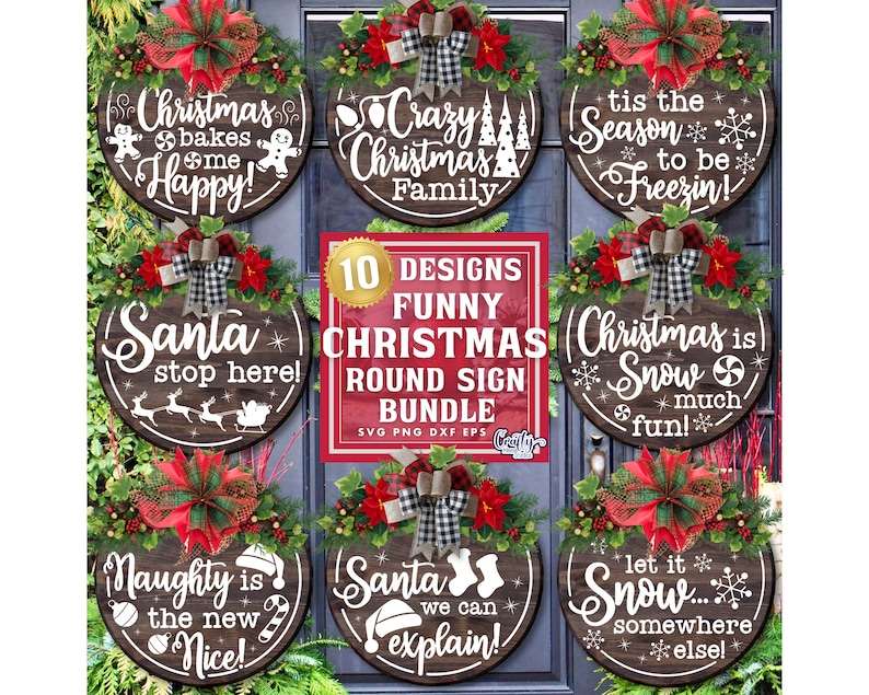 Funny Christmas Ornament Svg, Funny Christmas Door Hanger Svg#1