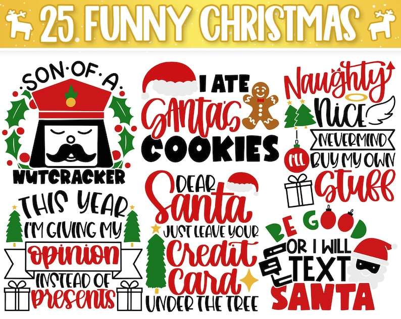 Funny Christmas Svg, Funny Christmas Svg Bundle | Santa Svg | Elf Svg#1