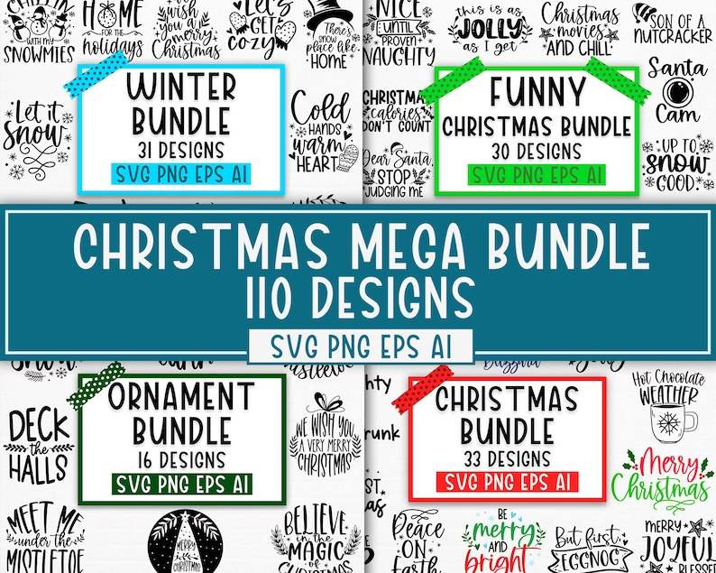Funny Christmas Svg, Mega Christmas SVG Bundle#1