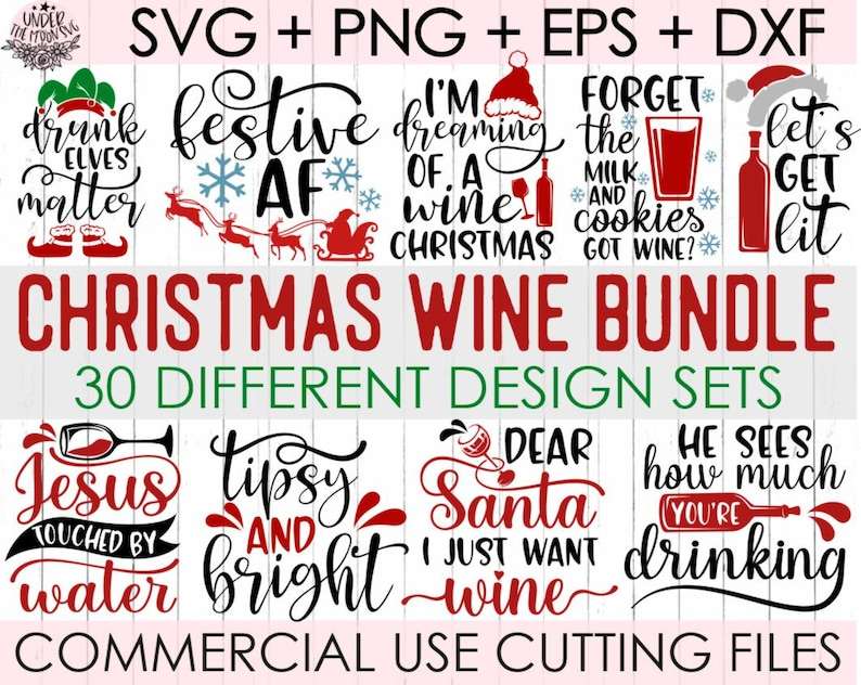 Funny Christmas Svg, Christmas Wine Svg Bundle#1