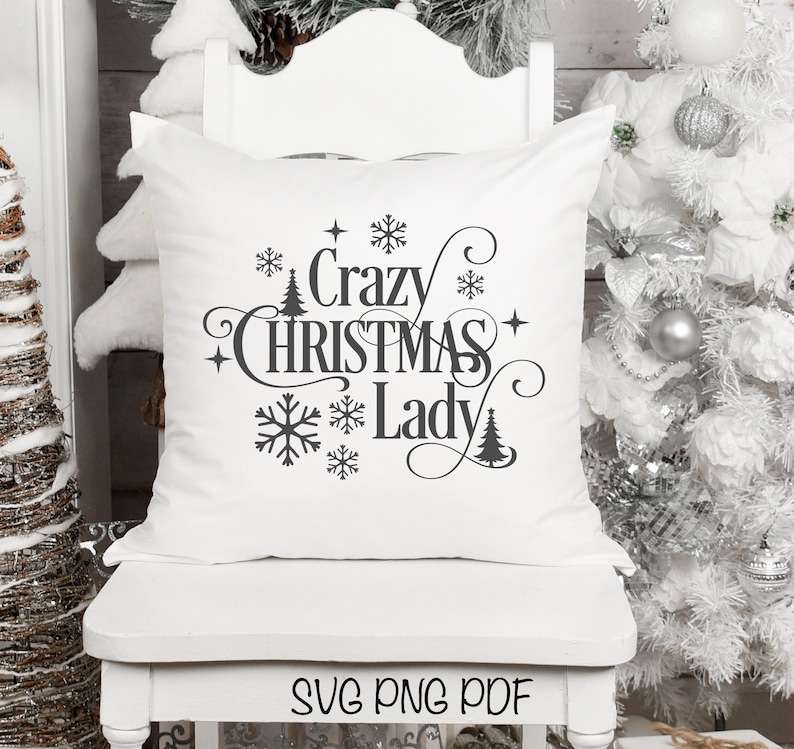 Funny Christmas Shirt Svg, Crazy Christmas Lady SVG PNG Winter Svg#4