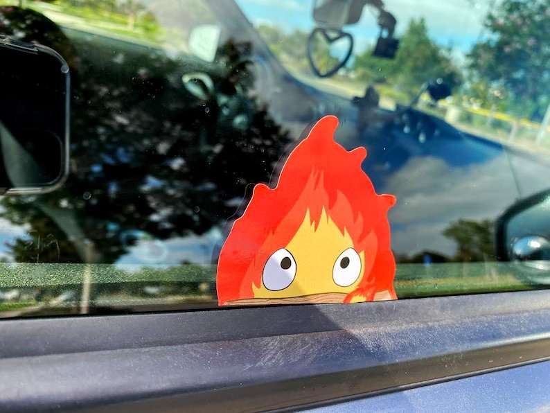 13x12.5cm Amano Pikamee Peeker Car Sticker Rear Windshield Trunk