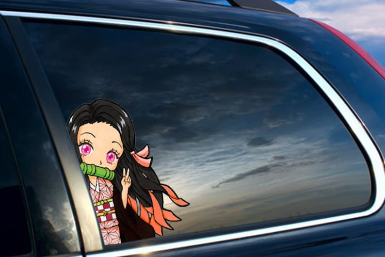 EARLFAMILY Car Sticker for Yuno Gasai Future Diary Peeker Big Head Ani
