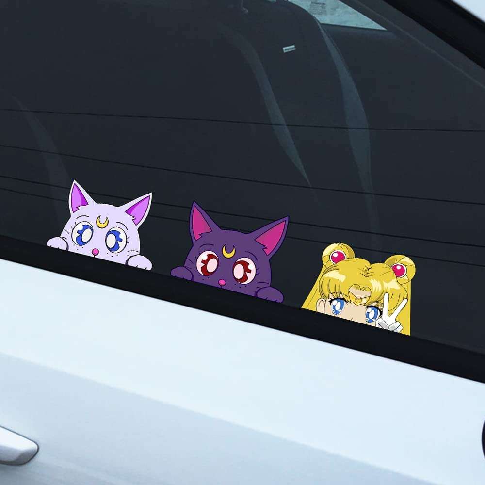 13x12.5cm Amano Pikamee Peeker Car Sticker Rear Windshield Trunk