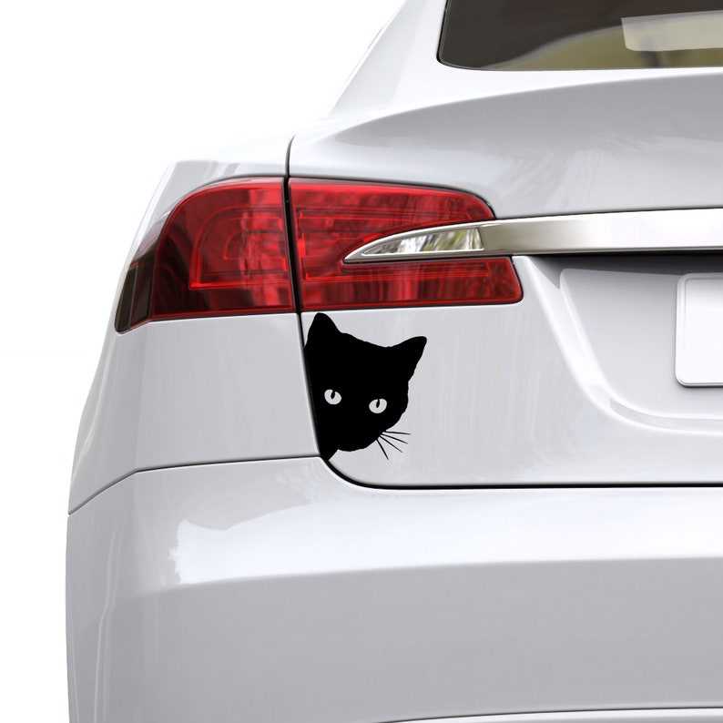 Sneaky Cat Sticker Vinyl Car Bumper Decal