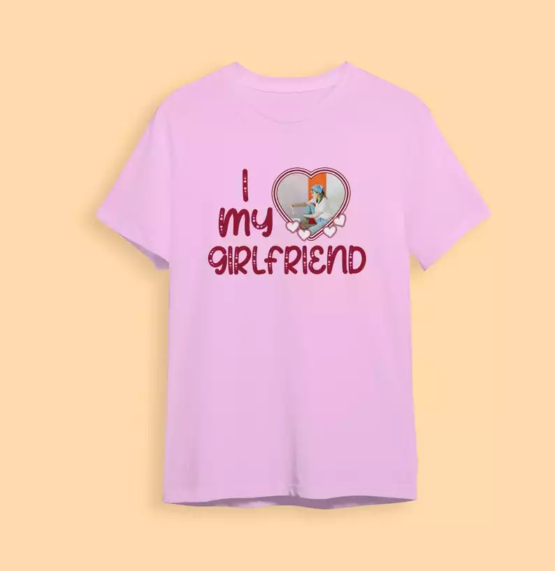 I Love My Girlfriend I Heart My Girlfriend Gf Shor Women's Short Sleeve  Tee, Trendy Graphic Print T-Shirt 