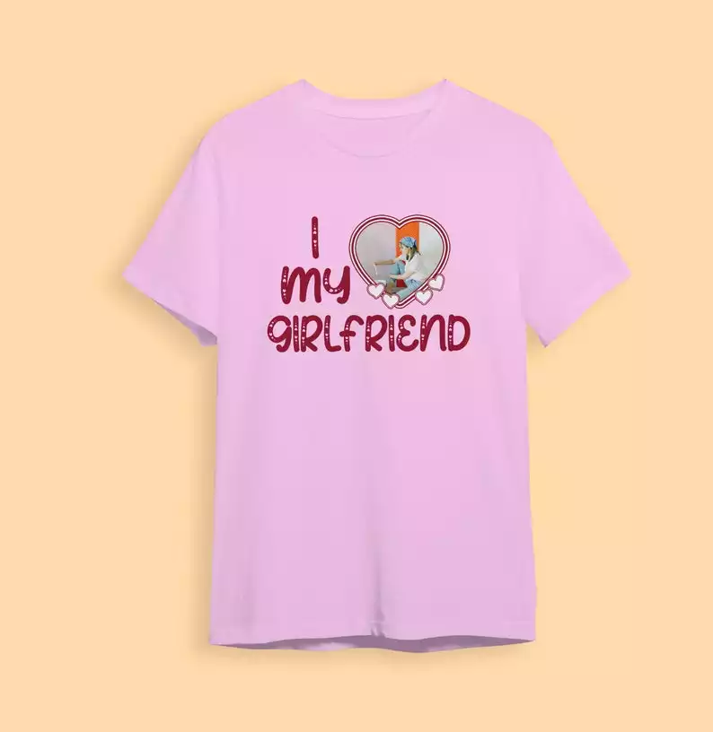 Personalizowana czarna Koszulka I Love My Girlfriend v3