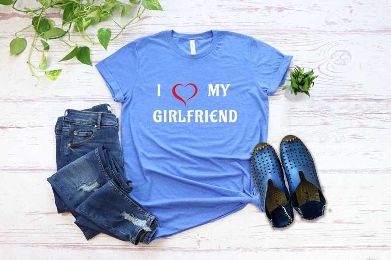  I Love My Girlfriend Shirt Men Women I Love My Boyfriend  Shirts Gf Bf Tee Valentines Day Couples Matching Tee