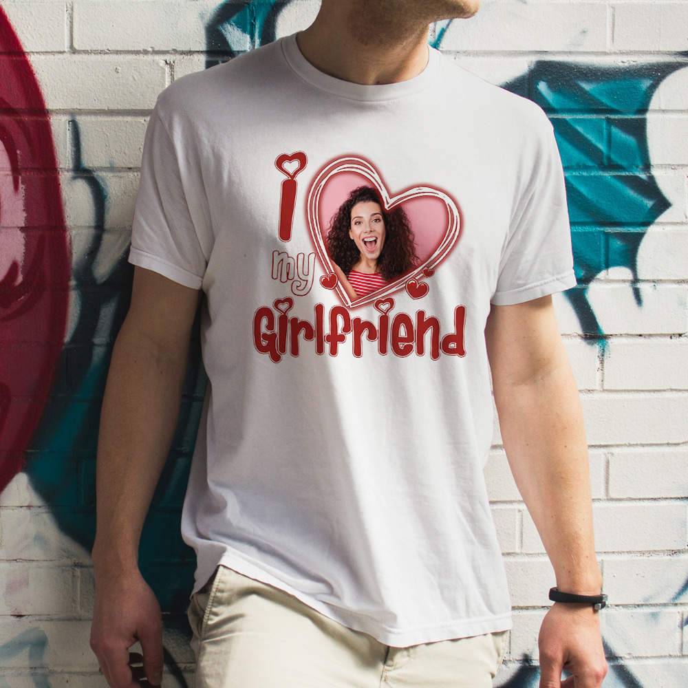 I Love My Girlfriend Shirt, Custom Valentines Day I Love My Girlfriend and  Boyfriend T-Shirt