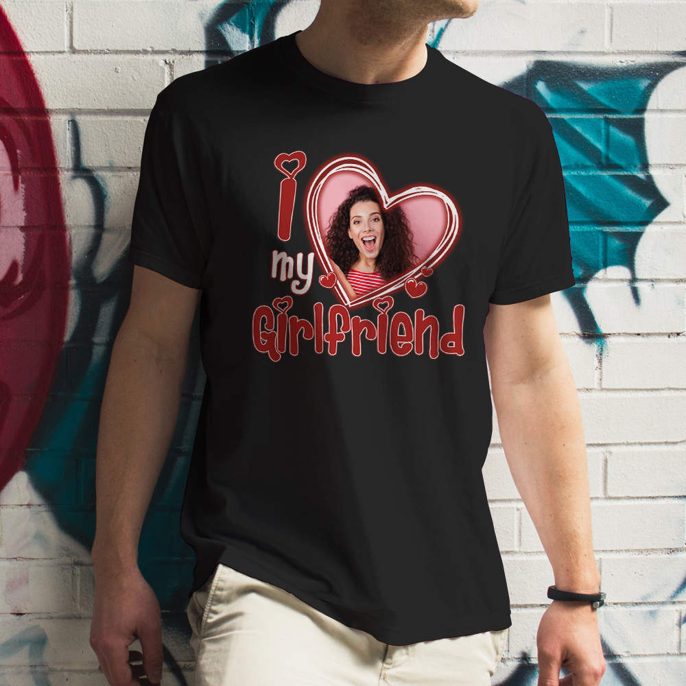 I Love My Girlfriend Shirt, Custom Valentines Day I Love My Girlfriend and  Boyfriend T-Shirt