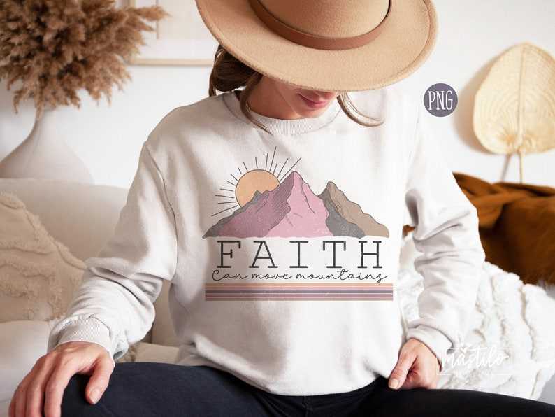 Christian Retro Png, Faith Can Move Mountains Svg#1