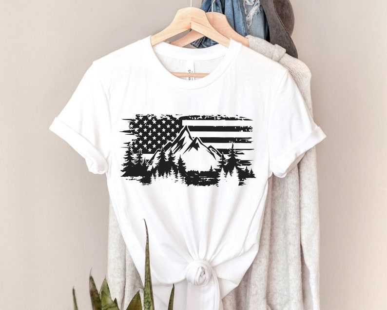 American Flag Svg, Mountain Svg#8