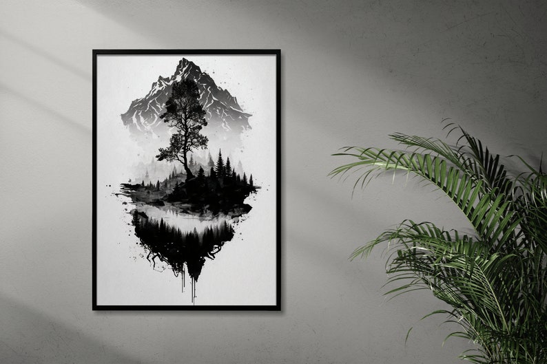 Wall Art Svg, Mountains And Trees Svg
