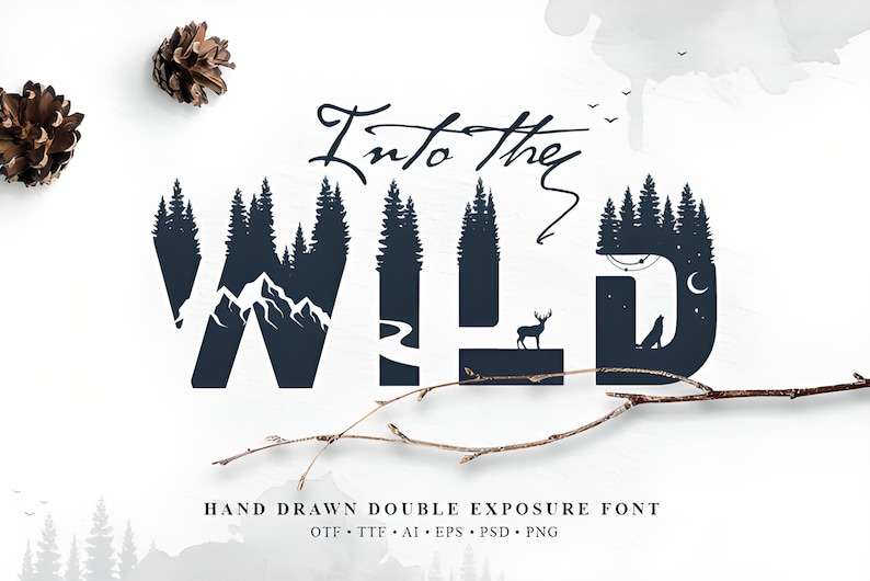Forest Font Letters SVG, Mountains And Trees Svg#2