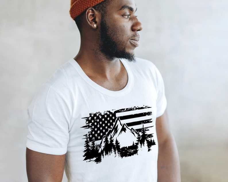 American Flag Svg, Mountain Svg#6