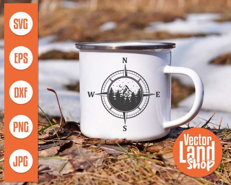 Compass SVG, Mountain Scene Svg#7