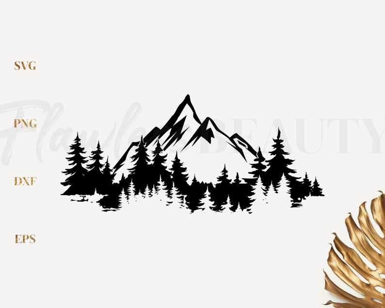 Mountain and Trees Svg, Mountain Range Svg#2