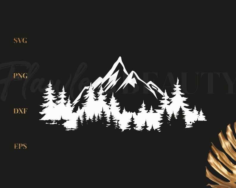 Mountain and Trees Svg, Mountain Range Svg#3