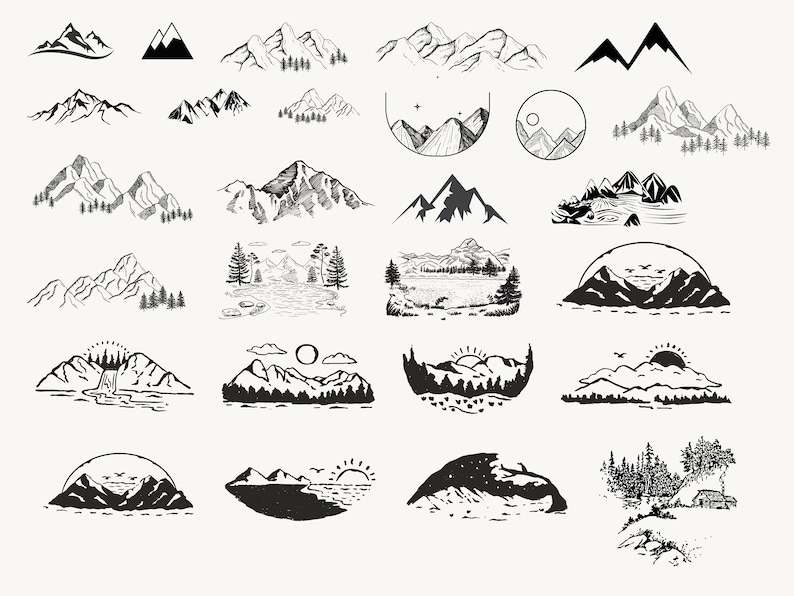 Mountain SVG, Mountain Silhouette Svg#1