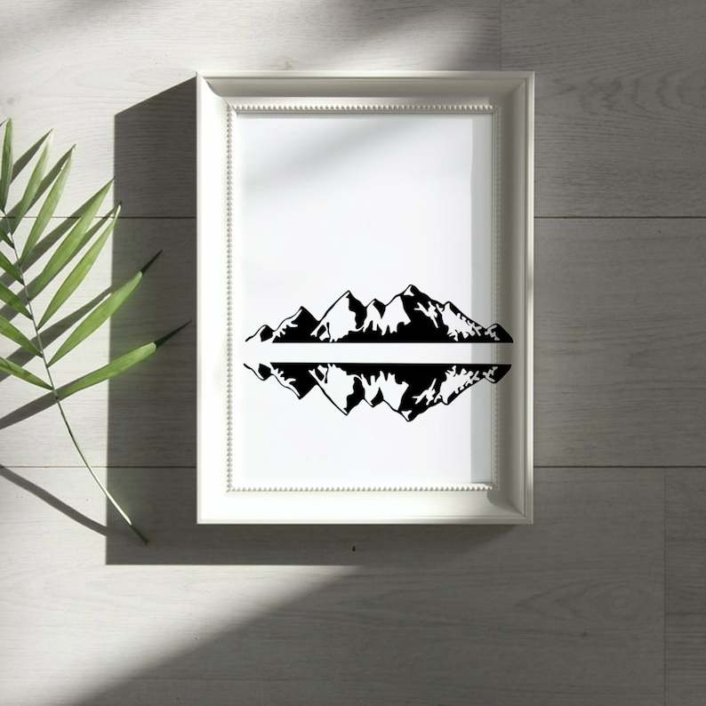 Mountain Range Reflection SVG, Mountain Range Svg#4