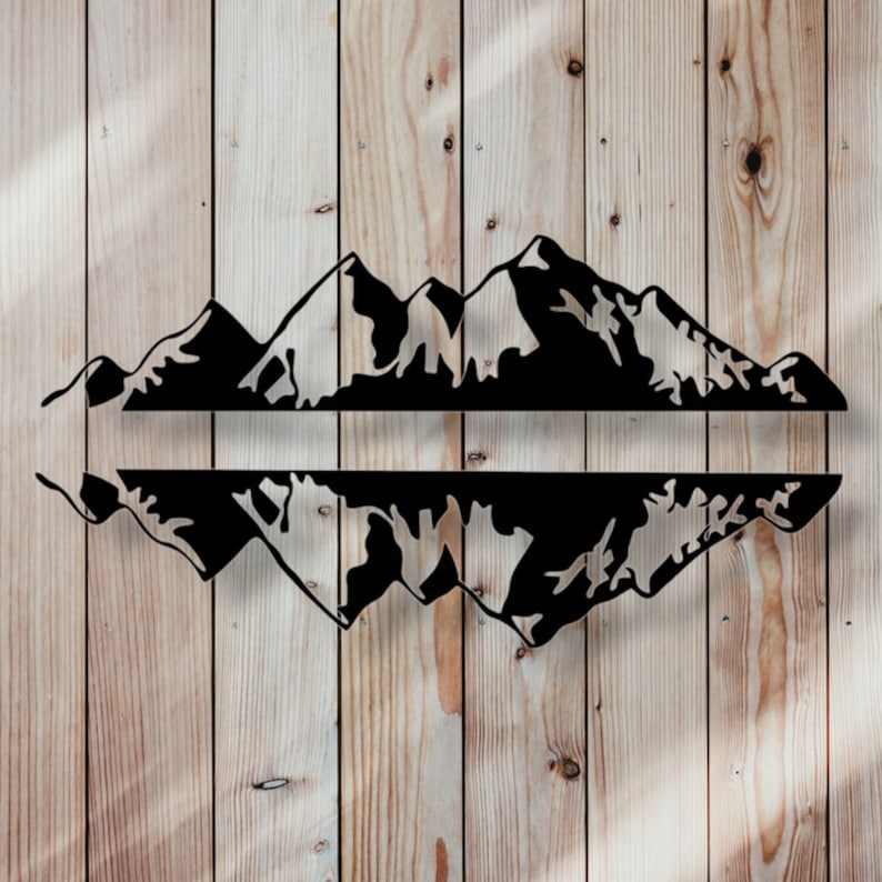 Mountain Range Reflection SVG, Mountain Range Svg#2