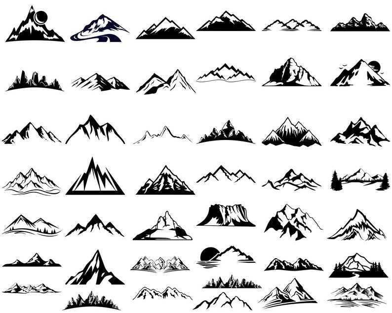 Mountains SVG, Mountain Range Svg#3
