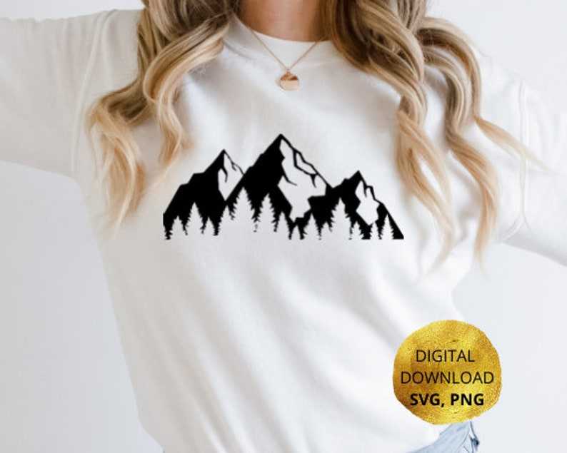 Mountain Landscape with Trees SVG, Mountains And Trees Svg#2